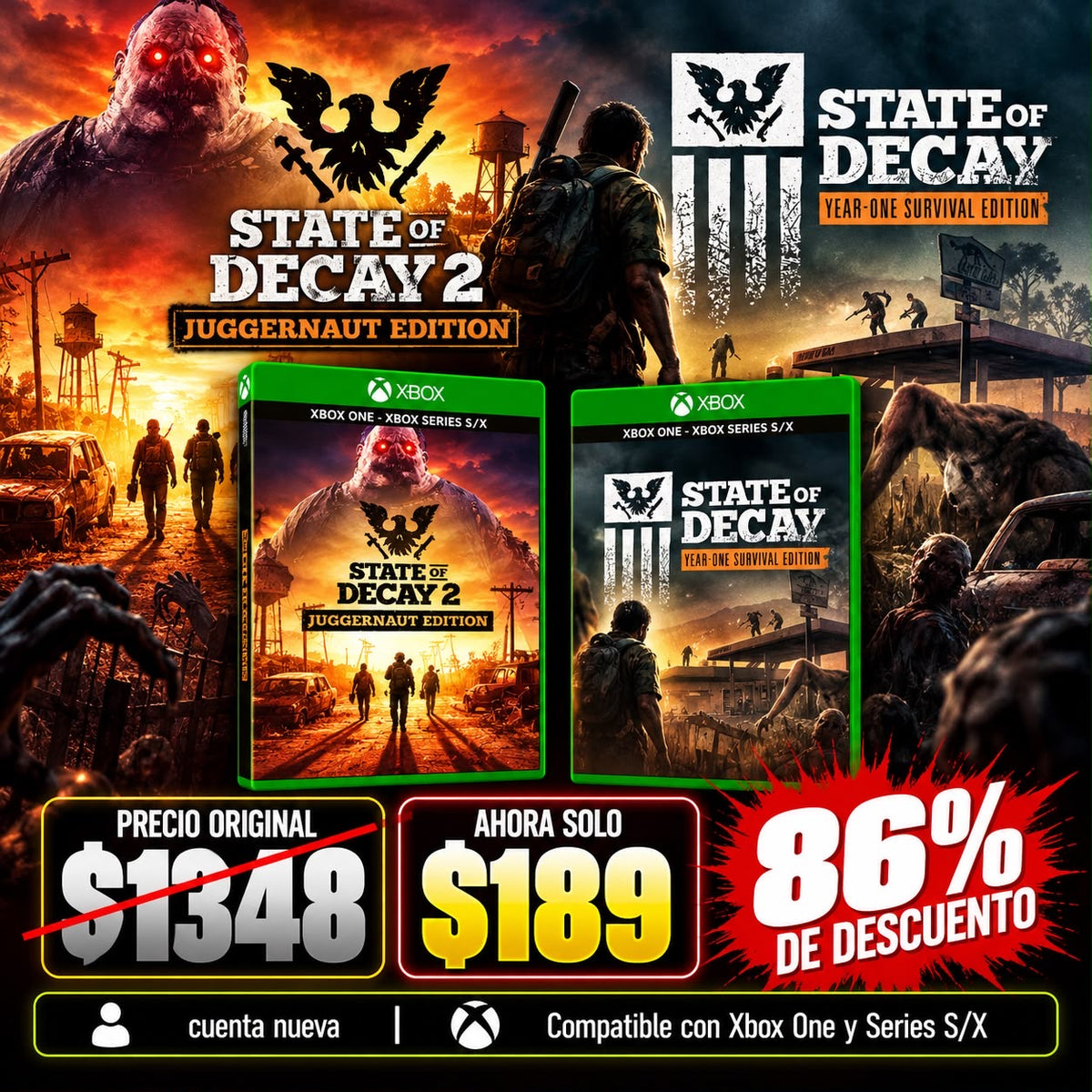 🔥Promo State Of Decay 1 y 2 Cuenta 🔥