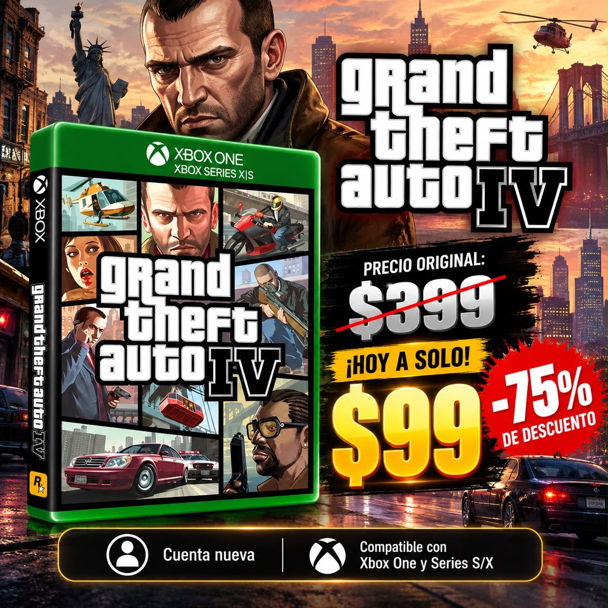 Grand Theft Auto IV (GTA) Cuenta🔥
