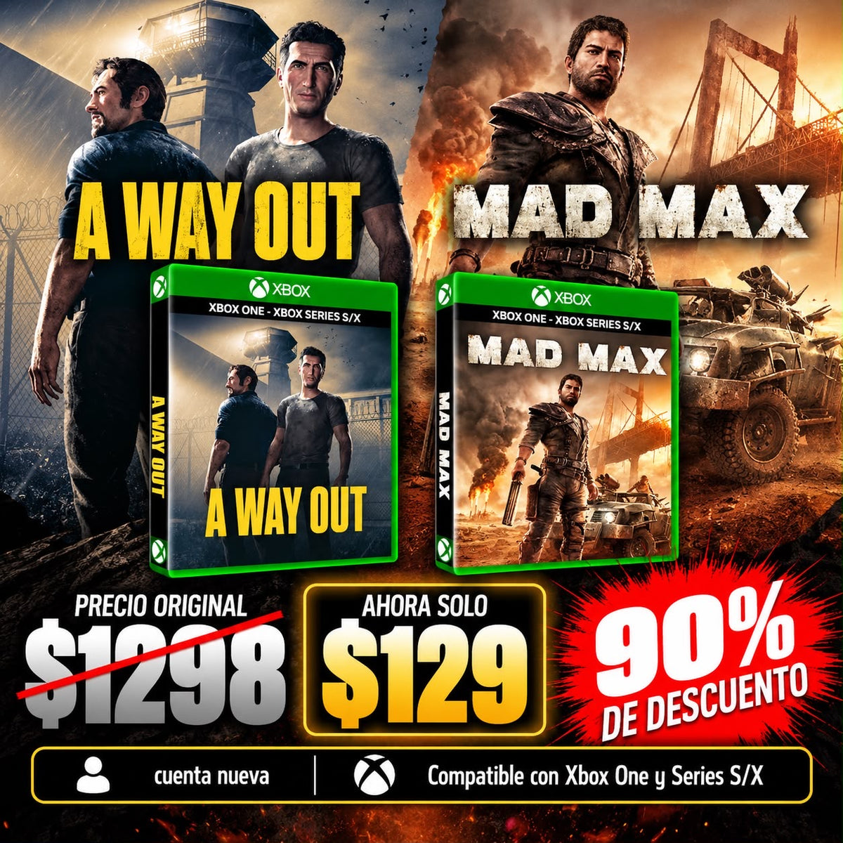 🔥Promo A Way Out + Mad Max Cuenta🔥