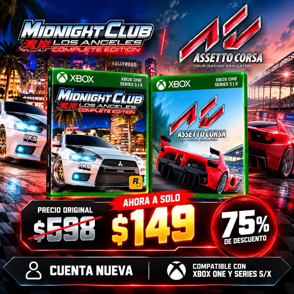 🔥Promo Midnight Club + Assetto Corsa Cuenta🔥