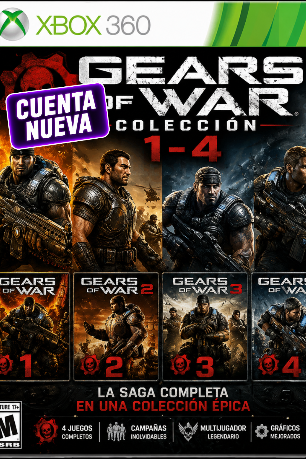 Gears Of War Collection 1 al 4 Cuenta